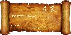 Oberst Barna névjegykártya